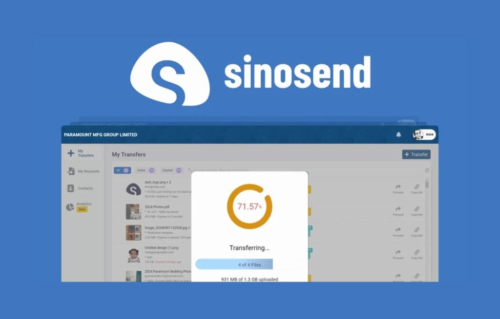 Sinosend: Simplifying File Transfers and Document Management