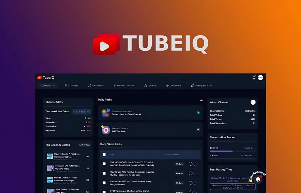 TubeIQ: The All-in-One YouTube Growth Suite for Content Creators